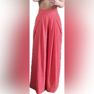 CQbyCQ S Coral Lined Wide Leg Dress Pants Trousers Slacks